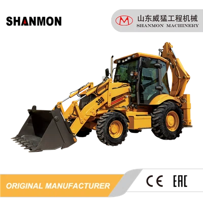 Shanmon 388 4.8L Yuchai motoros és hadraulikus kormányzású kotró-rakodó